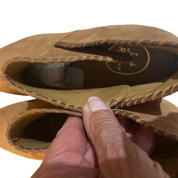 Jack Rogers Sadie Ankle Boots Cognac Suede Leather Sz 10 - Picture 7 of 11